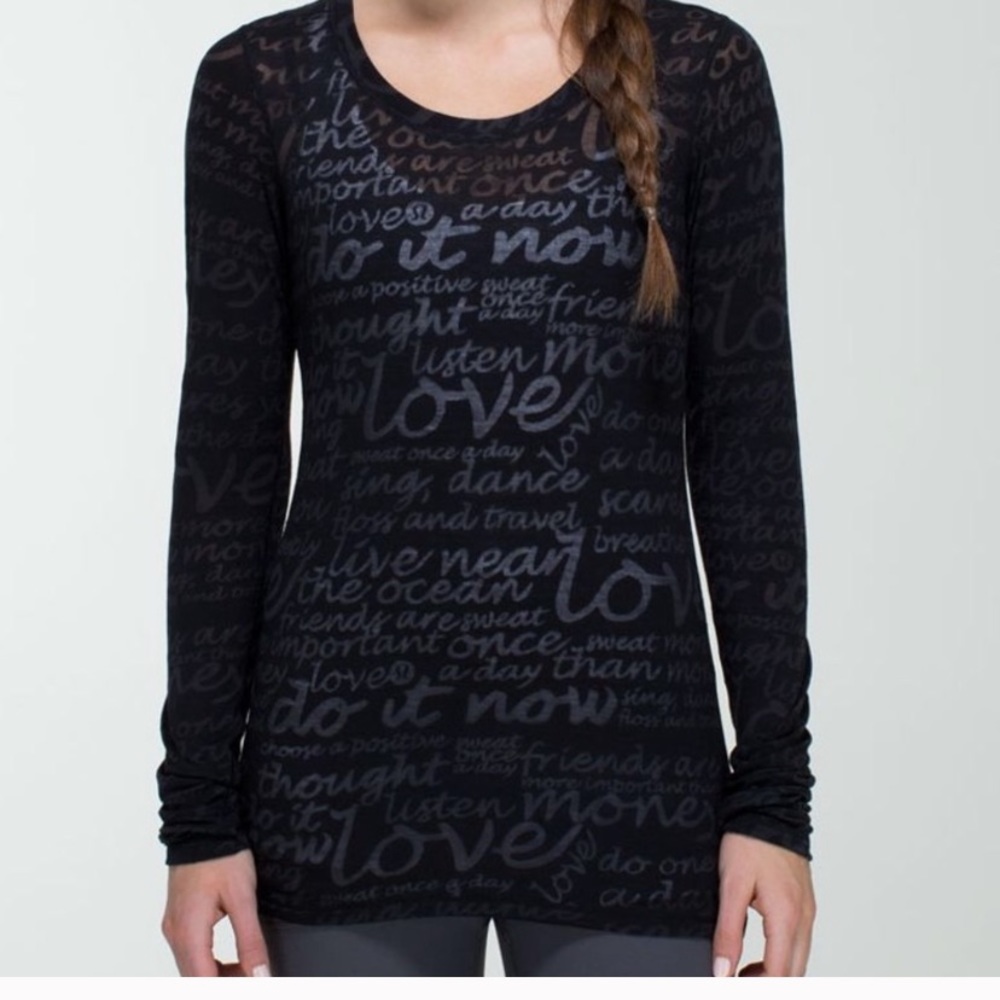 LULULEMON 2014 DAILY PRACTICE LS LOVE MANIFESTO